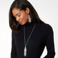 Pebble Disc Convertible Fringe Necklace