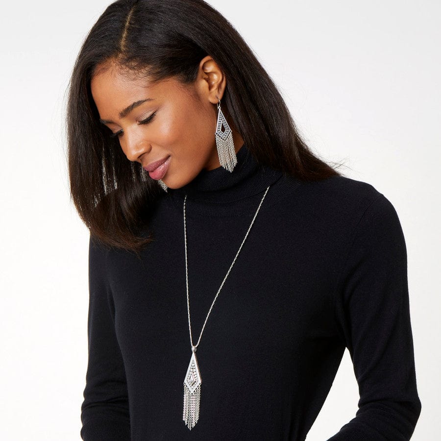 Pebble Disc Convertible Fringe Necklace