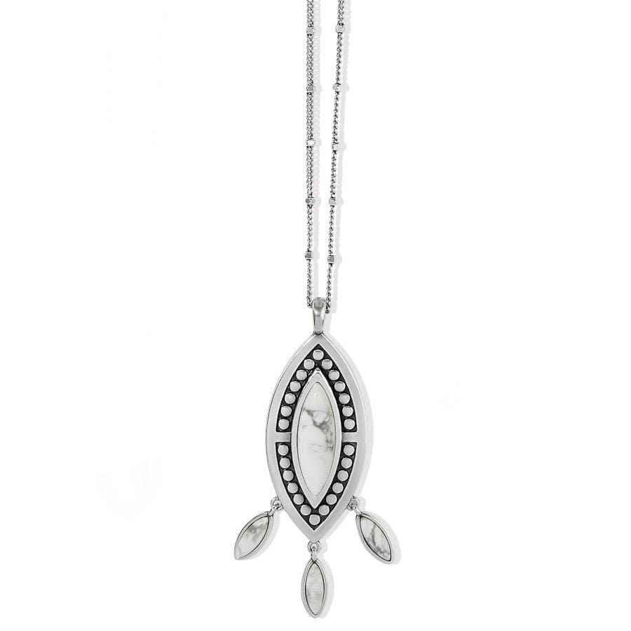 Pebble Dot Dream Howlite Convertible Necklace silver-white 1