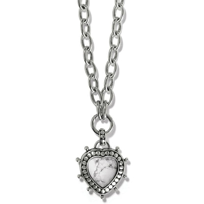 Pebble Dot Hati Howlite Heart Necklace