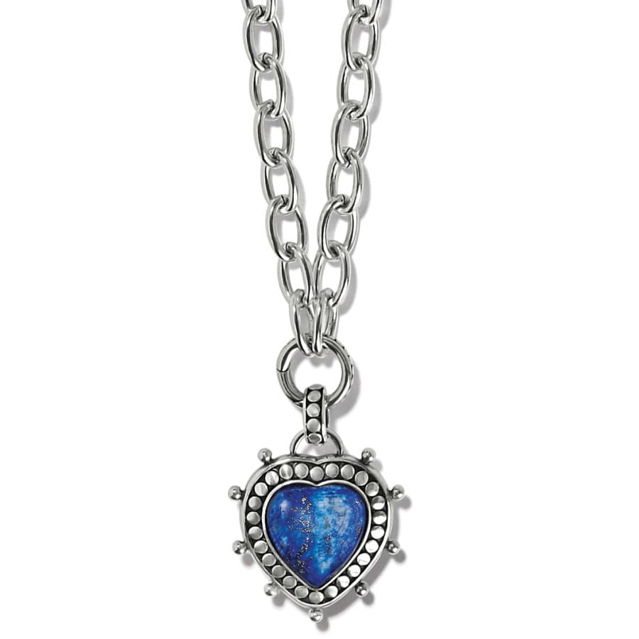 Pebble Dot Hati Lapis Heart Necklace silver-blue 1