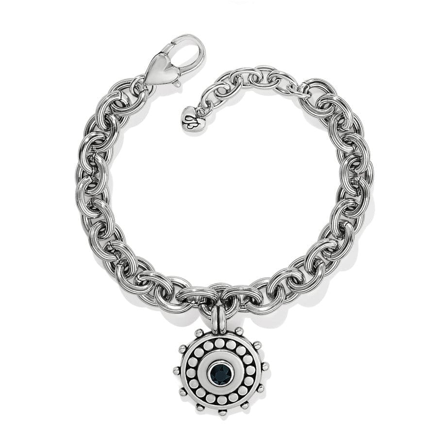 Pebble Dot Medali Chain Bracelet silver-black 1