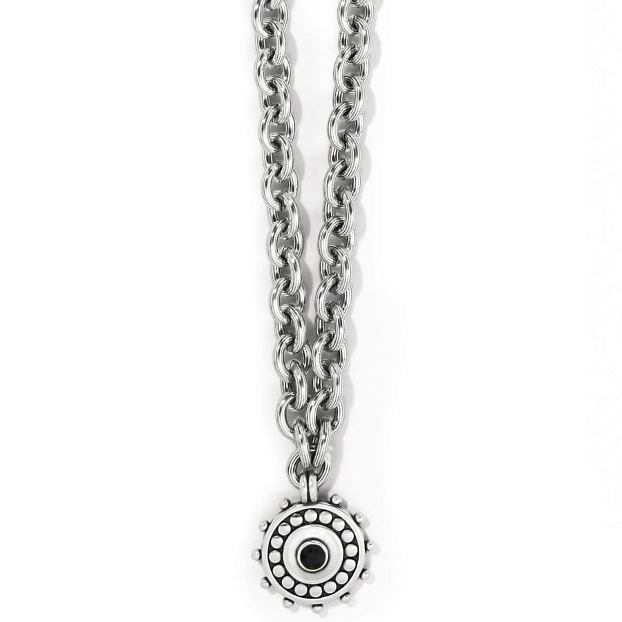 Pebble Dot Medali Reversible Collar Necklace silver-black 1