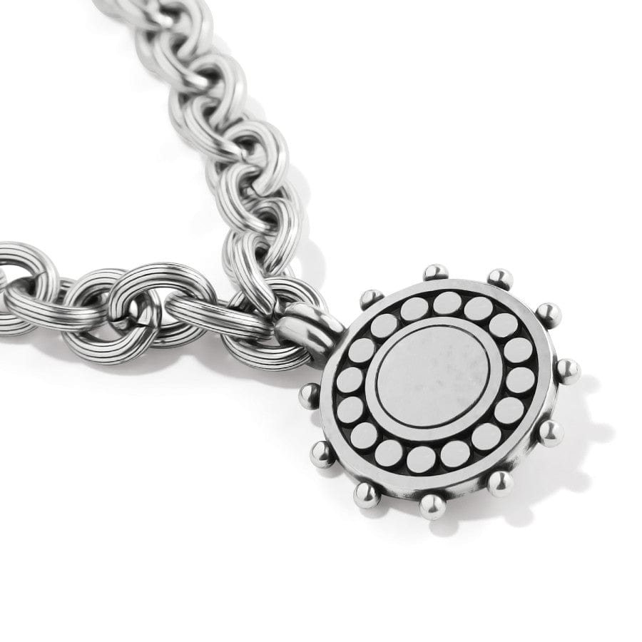Pebble Dot Medali Reversible Collar Necklace silver-black 10