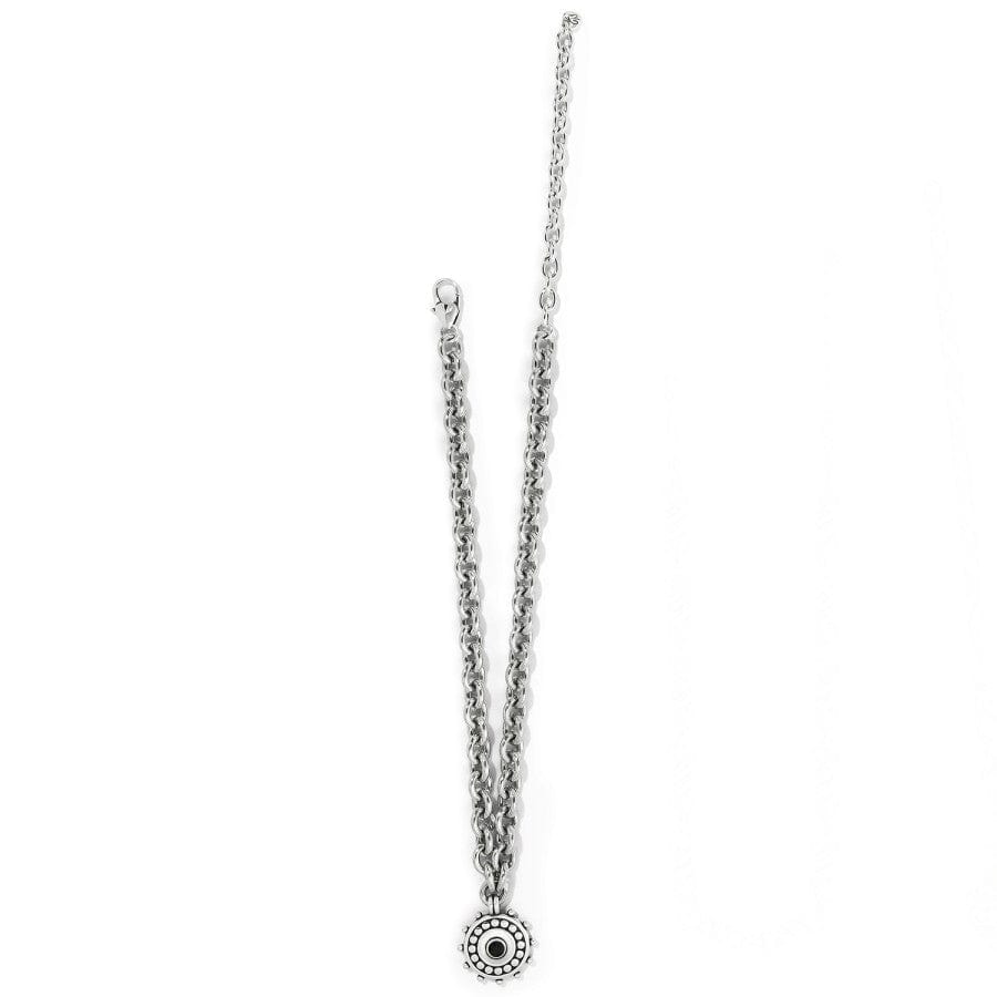 Pebble Dot Medali Reversible Collar Necklace silver-black 2