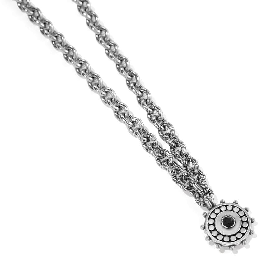 Pebble Dot Medali Reversible Collar Necklace silver-black 12