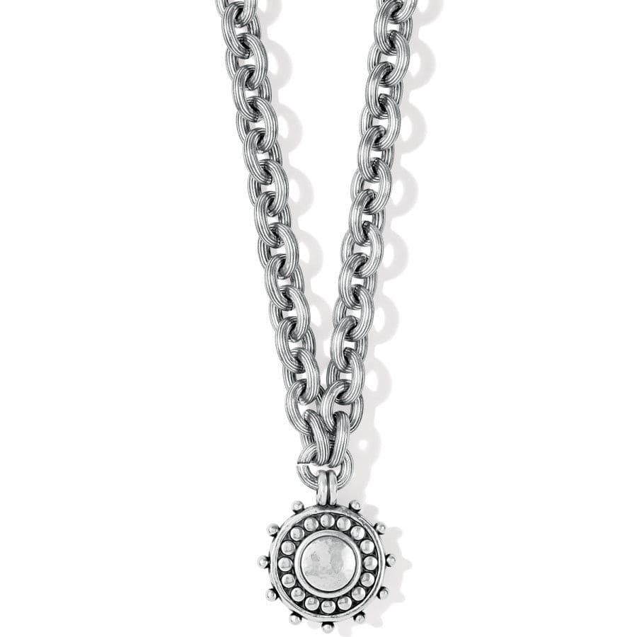Pebble Dot Medali Reversible Collar Necklace silver 5