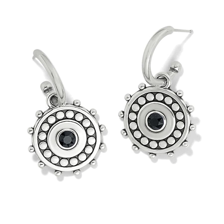 Pebble Dot Medali Reversible Hoop Earrings silver-black 1