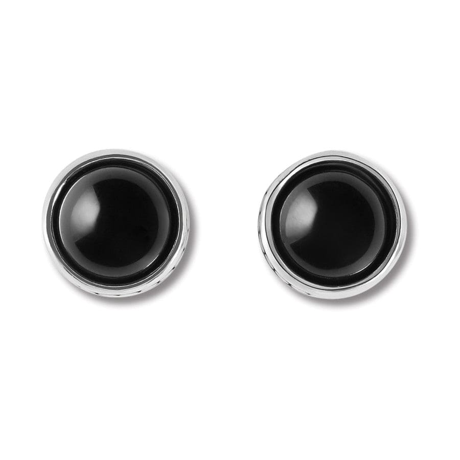 Pebble Dot Onyx Post Earrings silver-black 1
