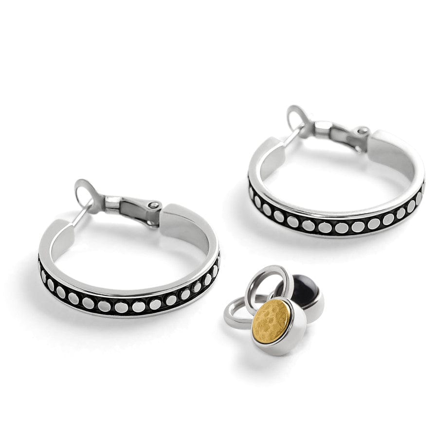 Pebble Dot Onyx Reversible Hoop Earrings gold-black 3