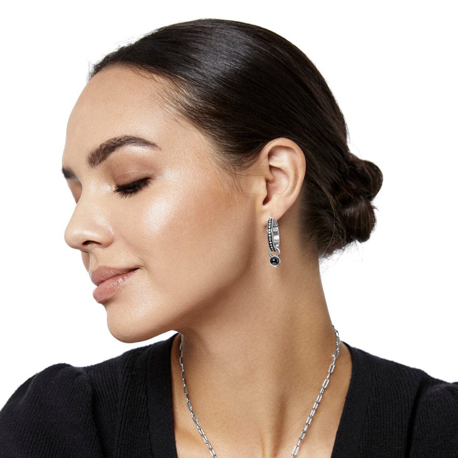 Pebble Dot Onyx Reversible Hoop Earrings gold-black 4
