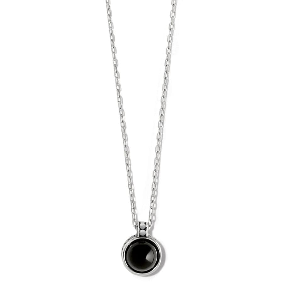 Pebble Dot Onyx Short Necklace silver-black 1