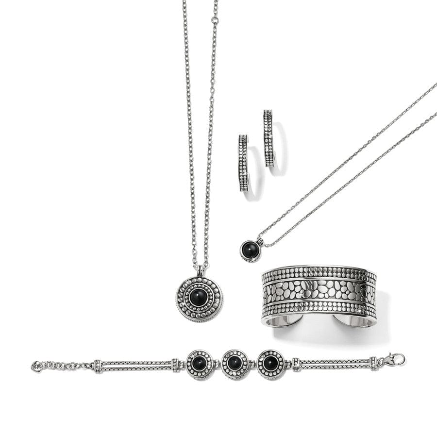 Pebble Dot Onyx Short Necklace silver-black 2