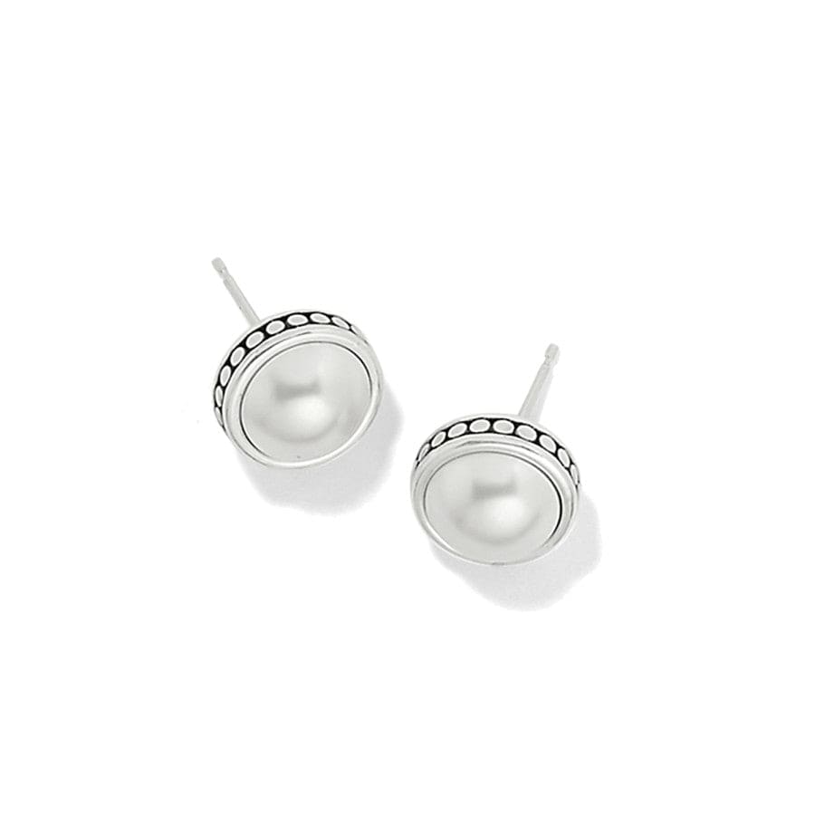 Pebble Dot Pearl Post Earrings silver-pearl 1