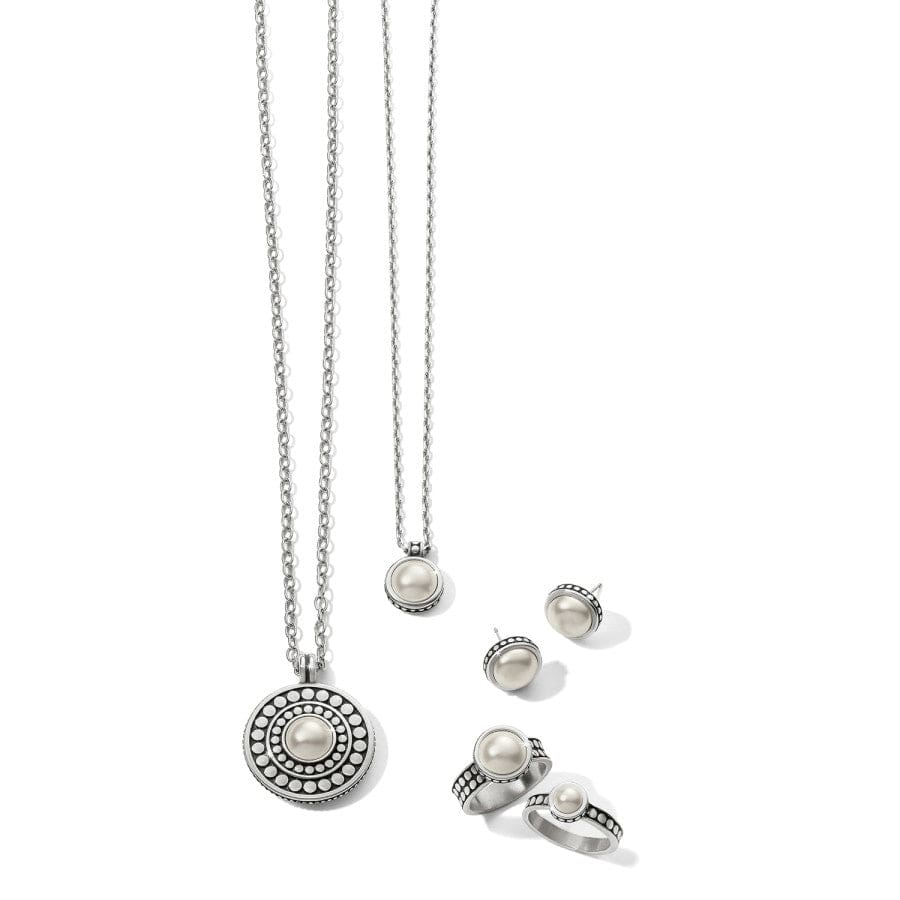 Pebble Dot Pearl Post Earrings silver-pearl 2