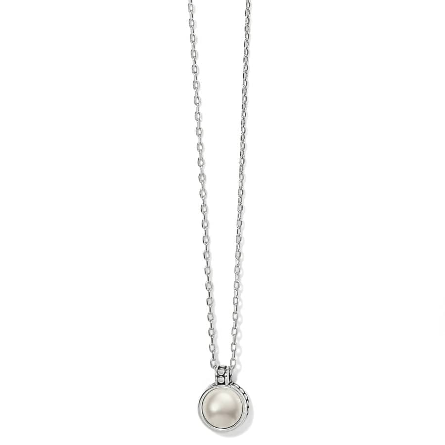 Pebble Dot Pearl Short Necklace silver-pearl 1