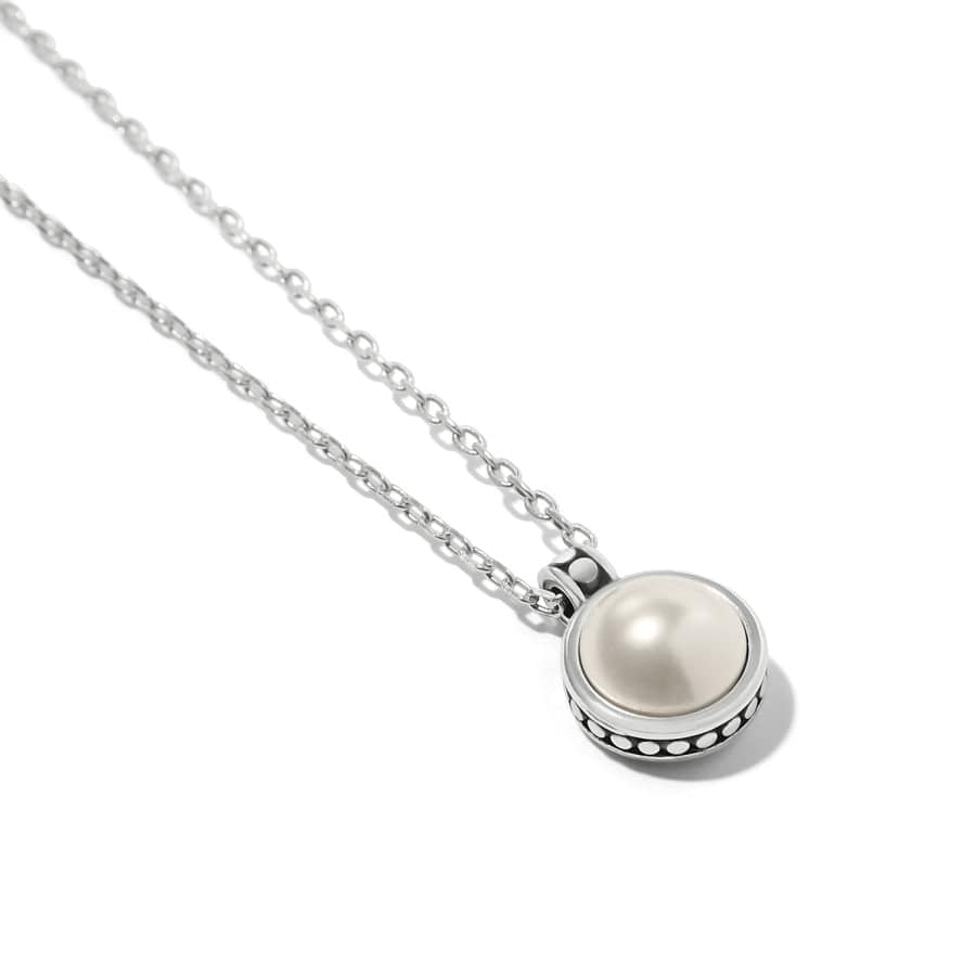 Pebble Dot Pearl Short Necklace silver-pearl 3