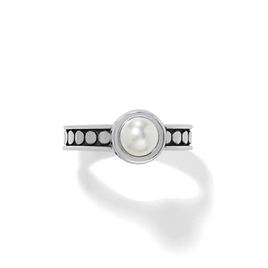Pebble Dot Pearl Slim Band Ring silver-pearl 1