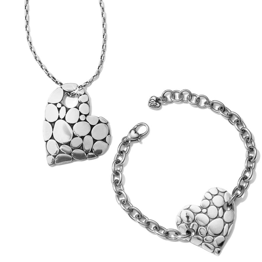Pebble Heart Jewelry Gift Set silver 1