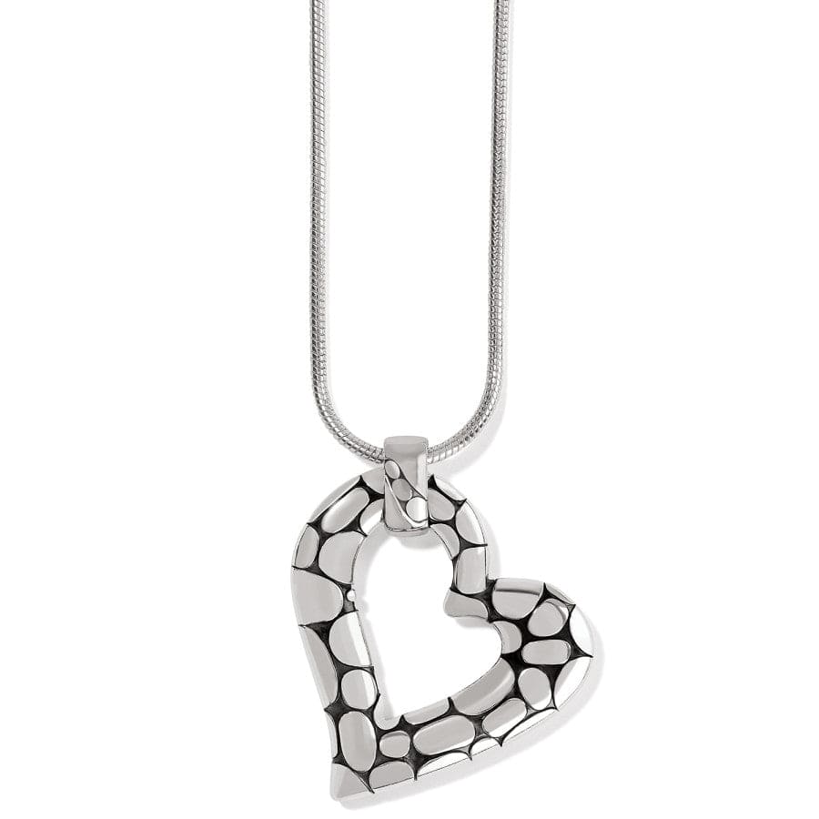 Pebble Heart Necklace silver 1