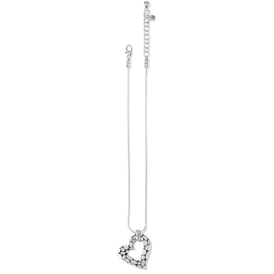 Pebble Heart Necklace silver 2