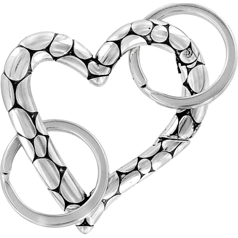 Pebble Heart Valet Key Fob silver 2
