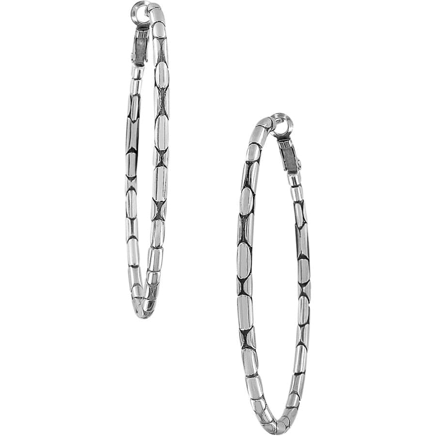 Pebble Large Oval Hoop Earrings silver 1