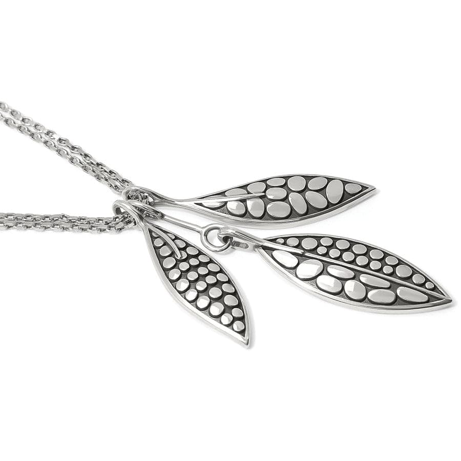 Pebble Leaf Convertible Trio Necklace silver 2