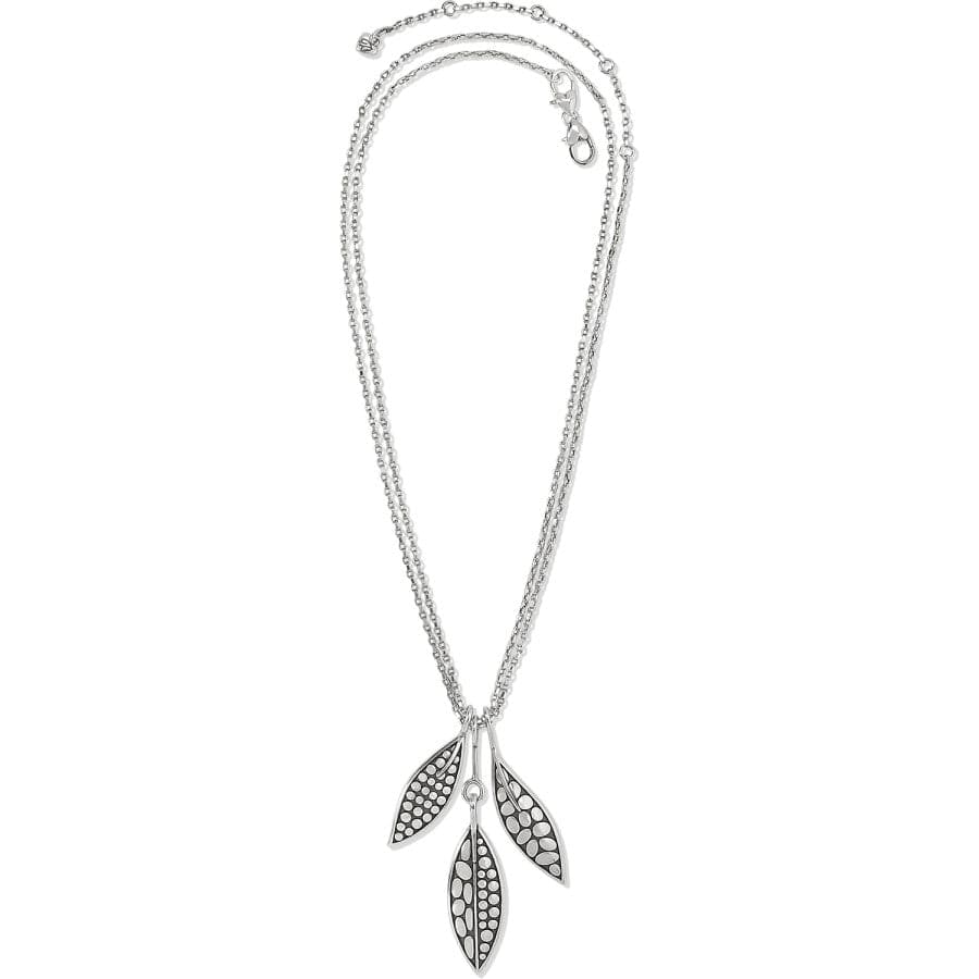 Pebble Leaf Convertible Trio Necklace silver 3