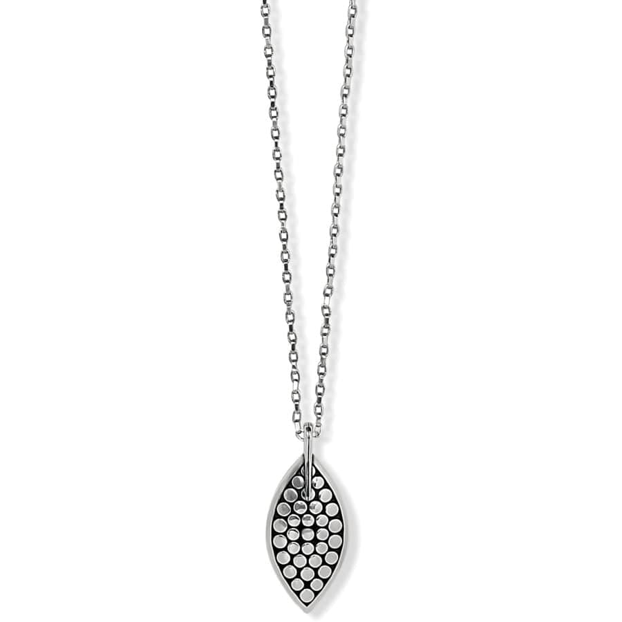 Pebble Leaf Short Necklace silver 1