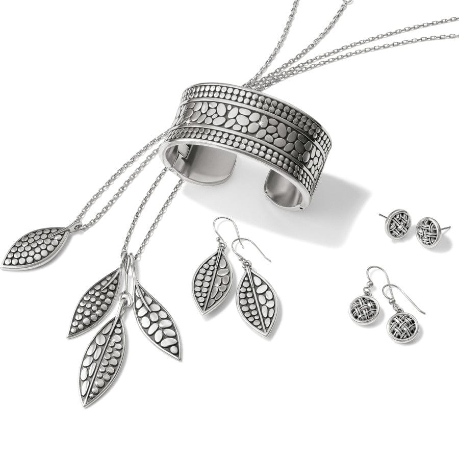 Pebble Leaf Short Necklace silver 2