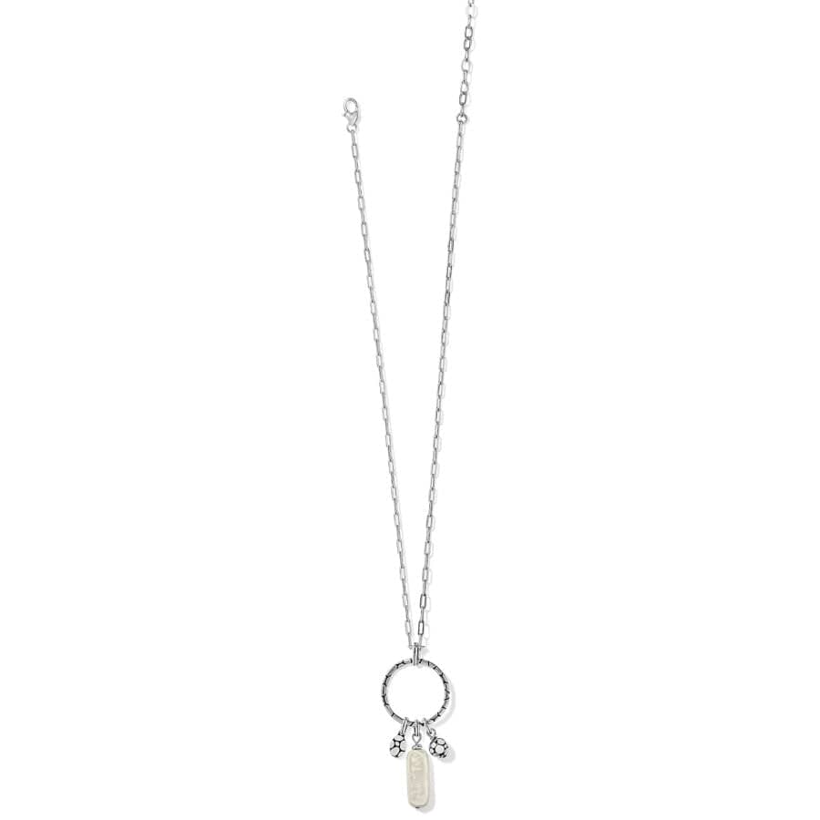 Pebble Pearl Charm Ring Necklace silver-pearl 2