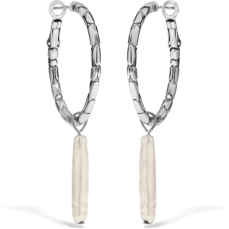 Pebble Pearl Hoop Earrings silver-pearl 1