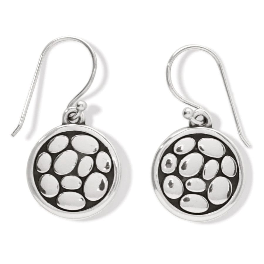 Pebble Round Reversible French Wire Earrings silver 2