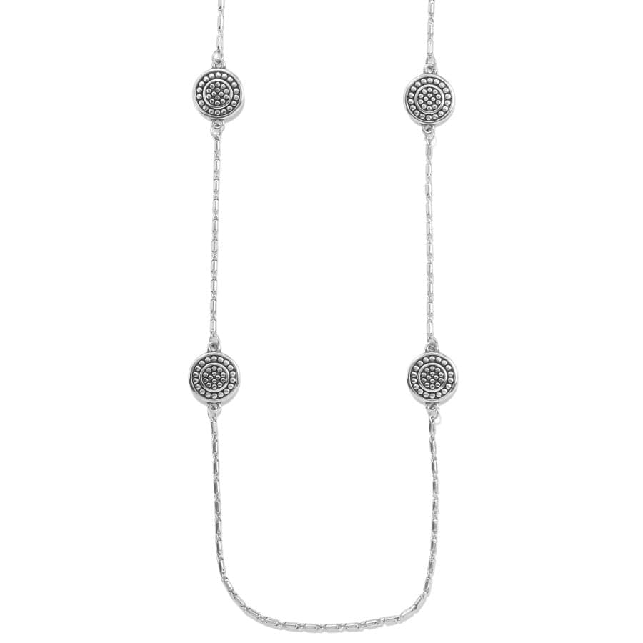 Pebble Round Reversible Long Necklace silver 1