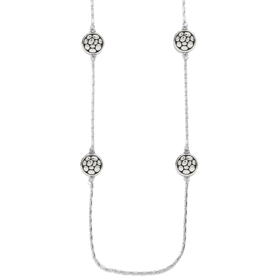 Pebble Round Reversible Long Necklace silver 2