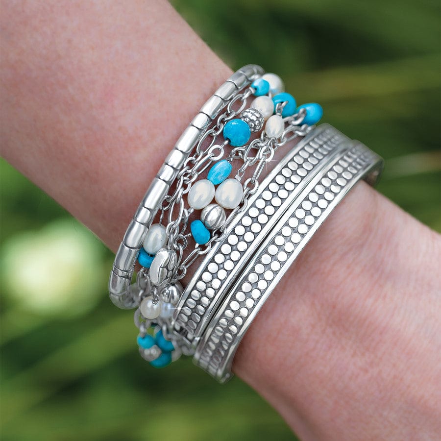Pebble Turquoise And Pearl Convertible Y Necklace silver-turquoise 6