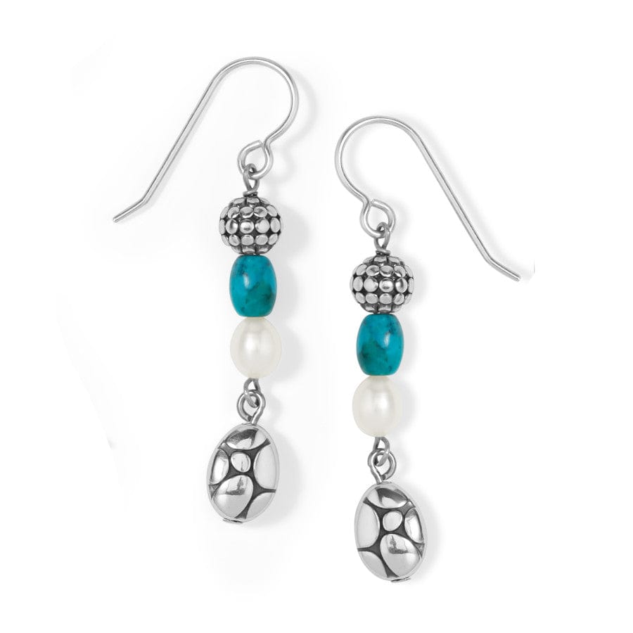 Pebble Turquoise Pearl French Wire Earrings silver-pearl 1