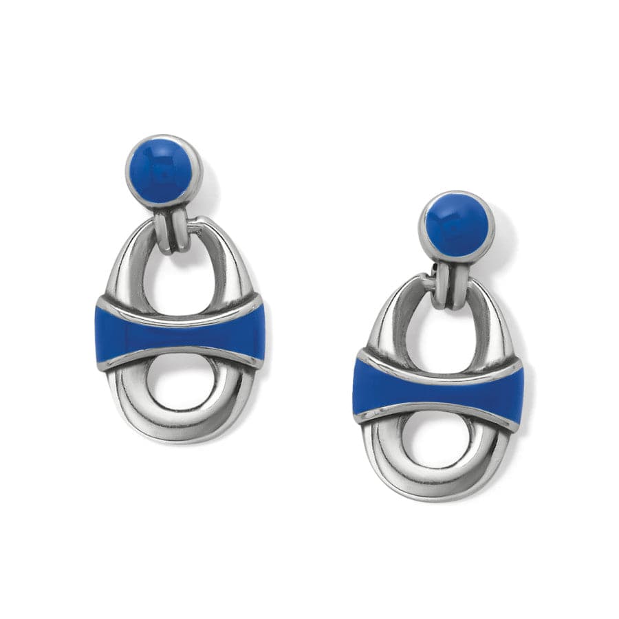 Portofino Link Drop Post Earrings silver-blue 1