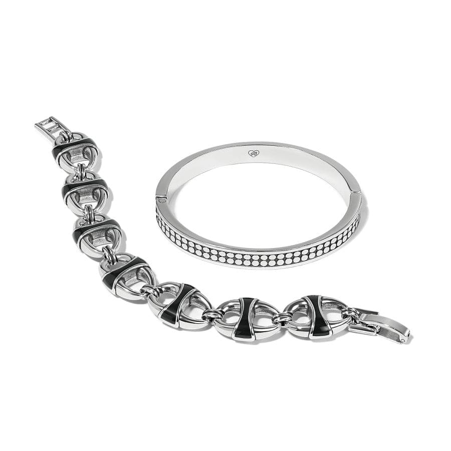 Portofino Link Reversible Large Bracelet silver-black 6