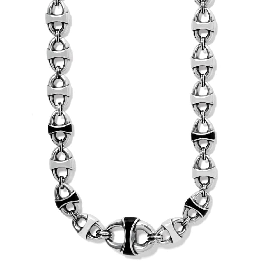 Portofino Link Reversible Necklace silver-black 1