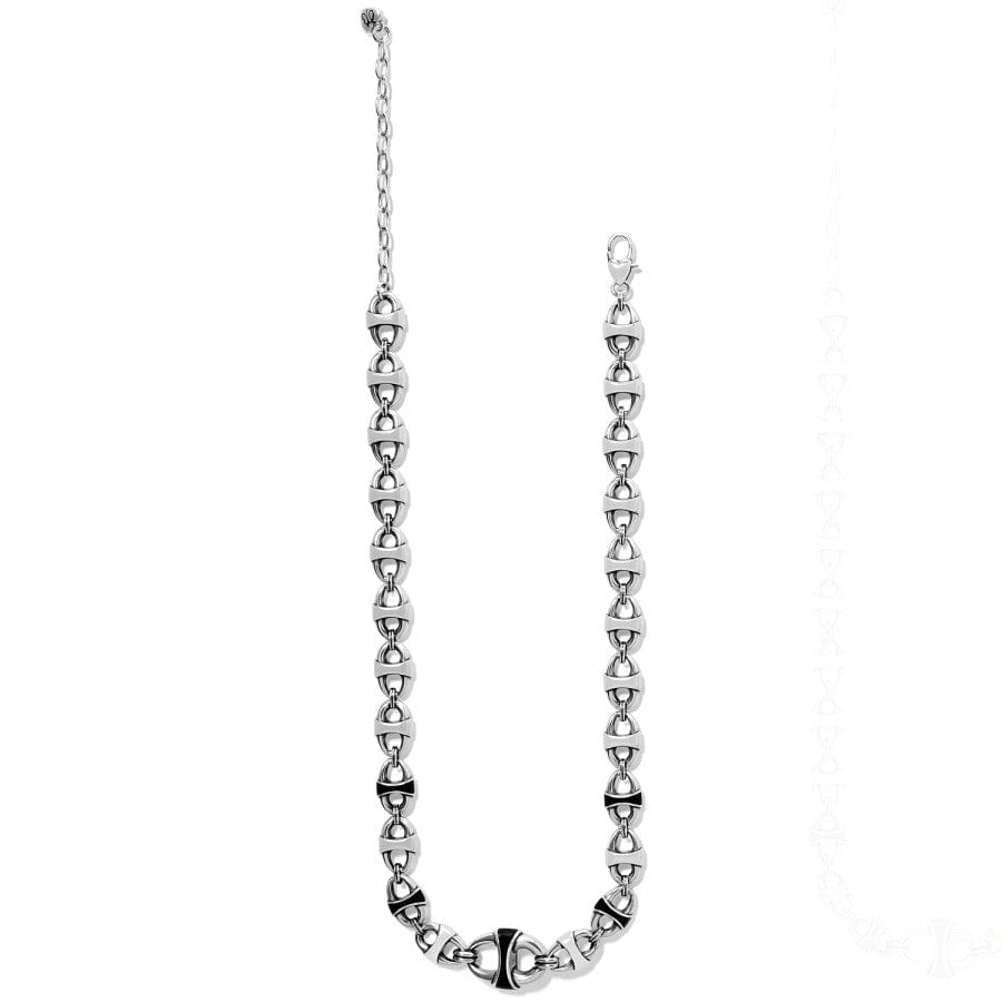 Portofino Link Reversible Necklace silver-black 2