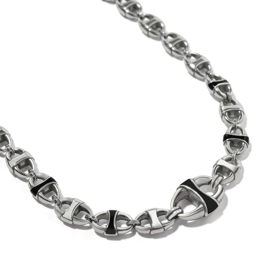 Portofino Link Reversible Necklace silver-black 12