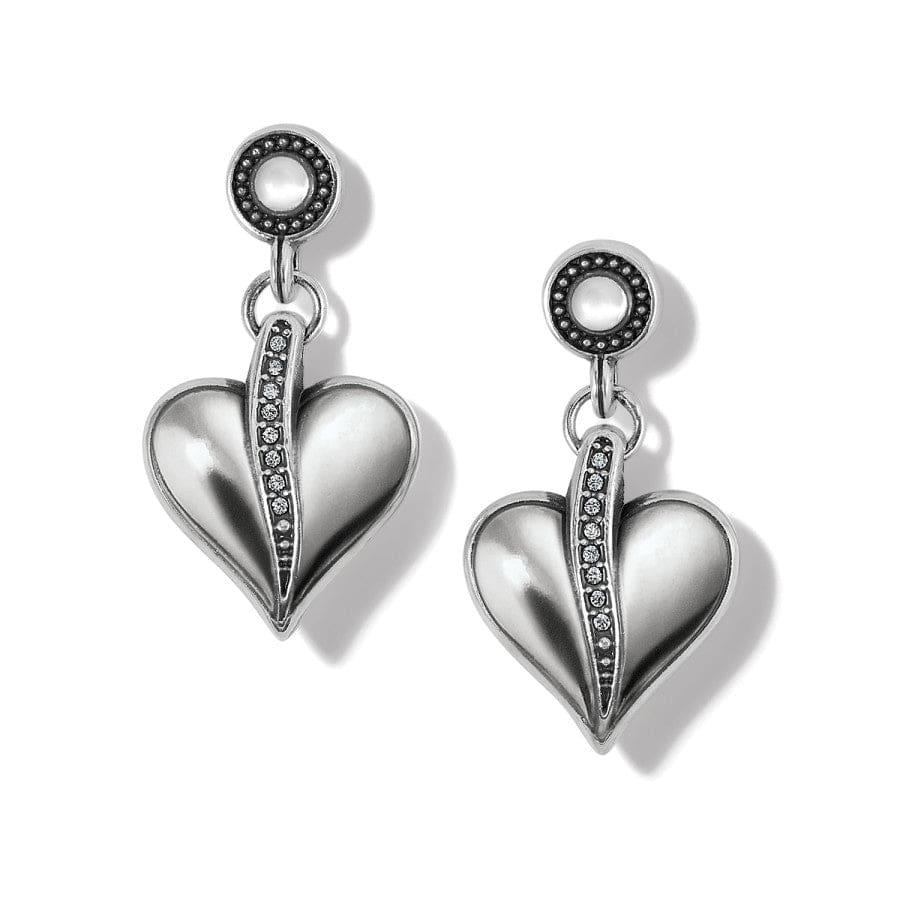 Precious Heart Post Drop Earrings silver 1