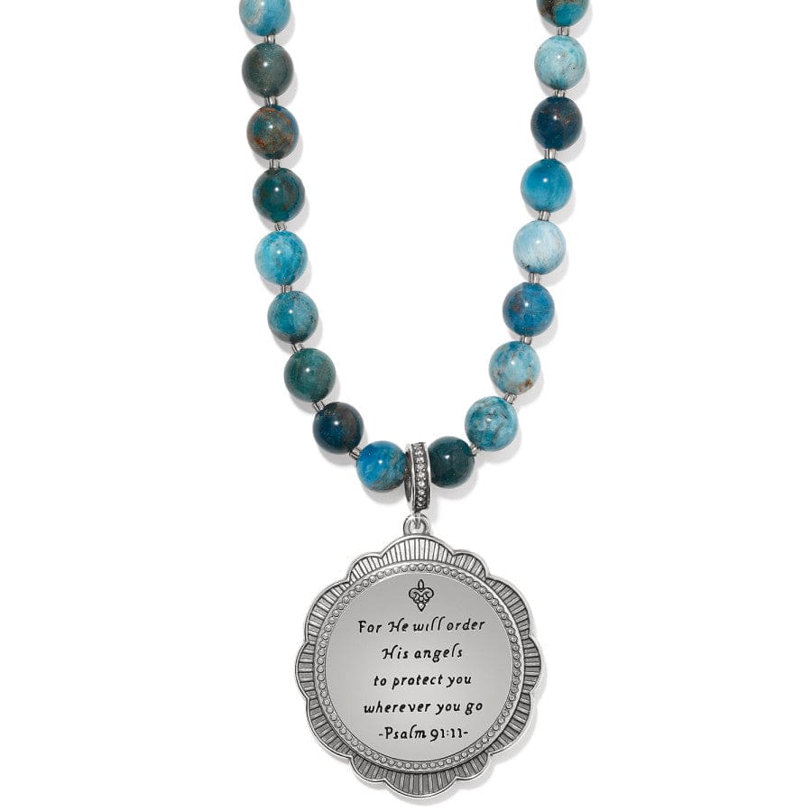 Protection Angel Medallion Necklace silver-blue 2