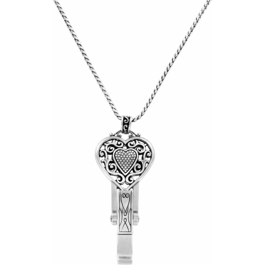 Reno Heart Badge Clip Necklace silver 2