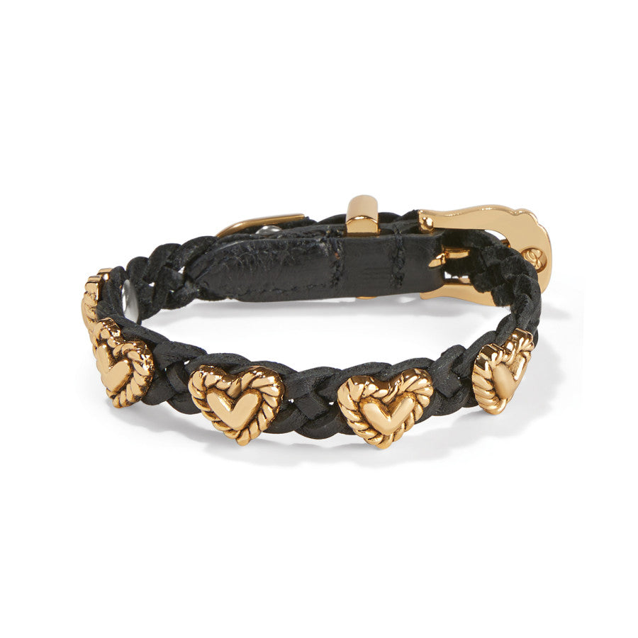Roped Heart Braid Bandit Bracelet gold-black 32