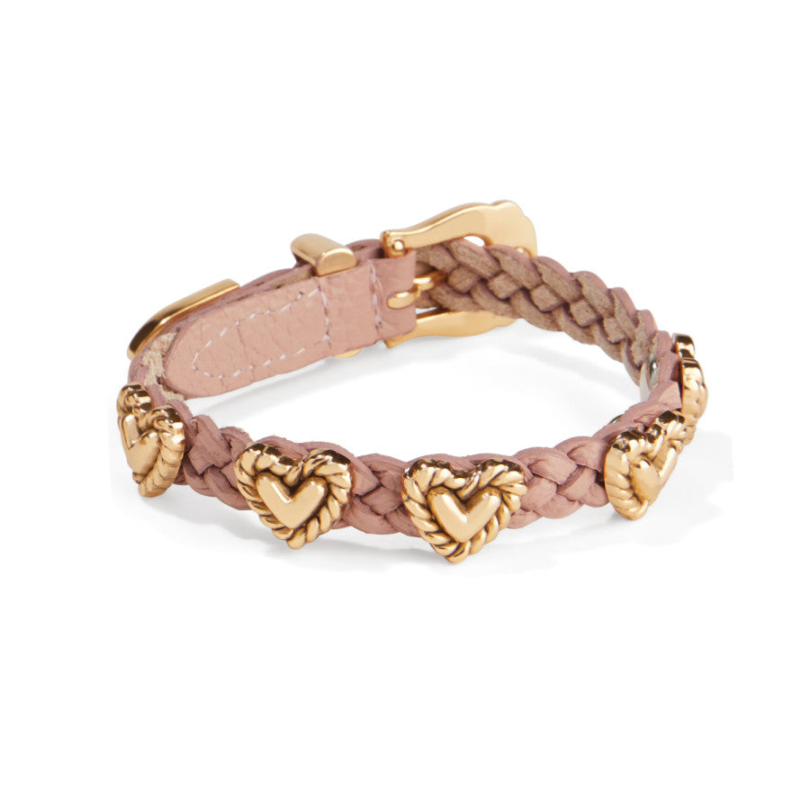 Roped Heart Braid Bandit Bracelet gold-pink-sand 29