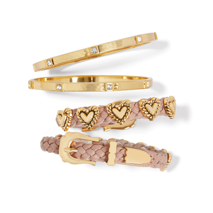 Roped Heart Braid Bandit Bracelet gold-pink-sand 30