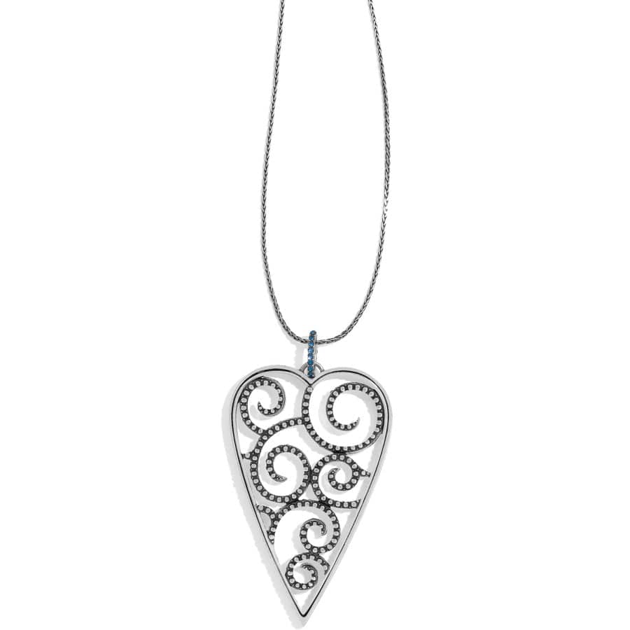 Sea of Love Heart Convertible Reversible Necklace silver-blue 2